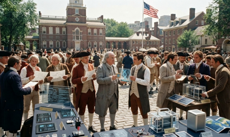 Image of 1776 inventors in town center